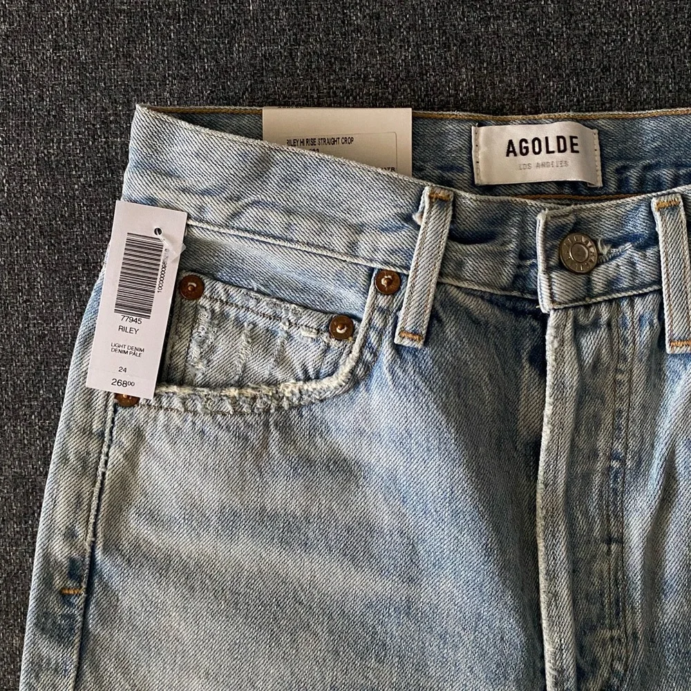 Agolde Riley High Rise Straight Crop Jeans - Picture 9 of 16